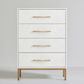 Commode à tiroirs aux lignes épurées, coloris blanc