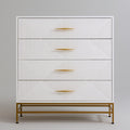 Commode à tiroirs aux lignes épurées, coloris blanc