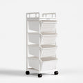 Chariot de rangement en plastique sur roulettes, coloris blanc