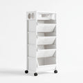 Chariot de rangement en plastique sur roulettes, coloris blanc