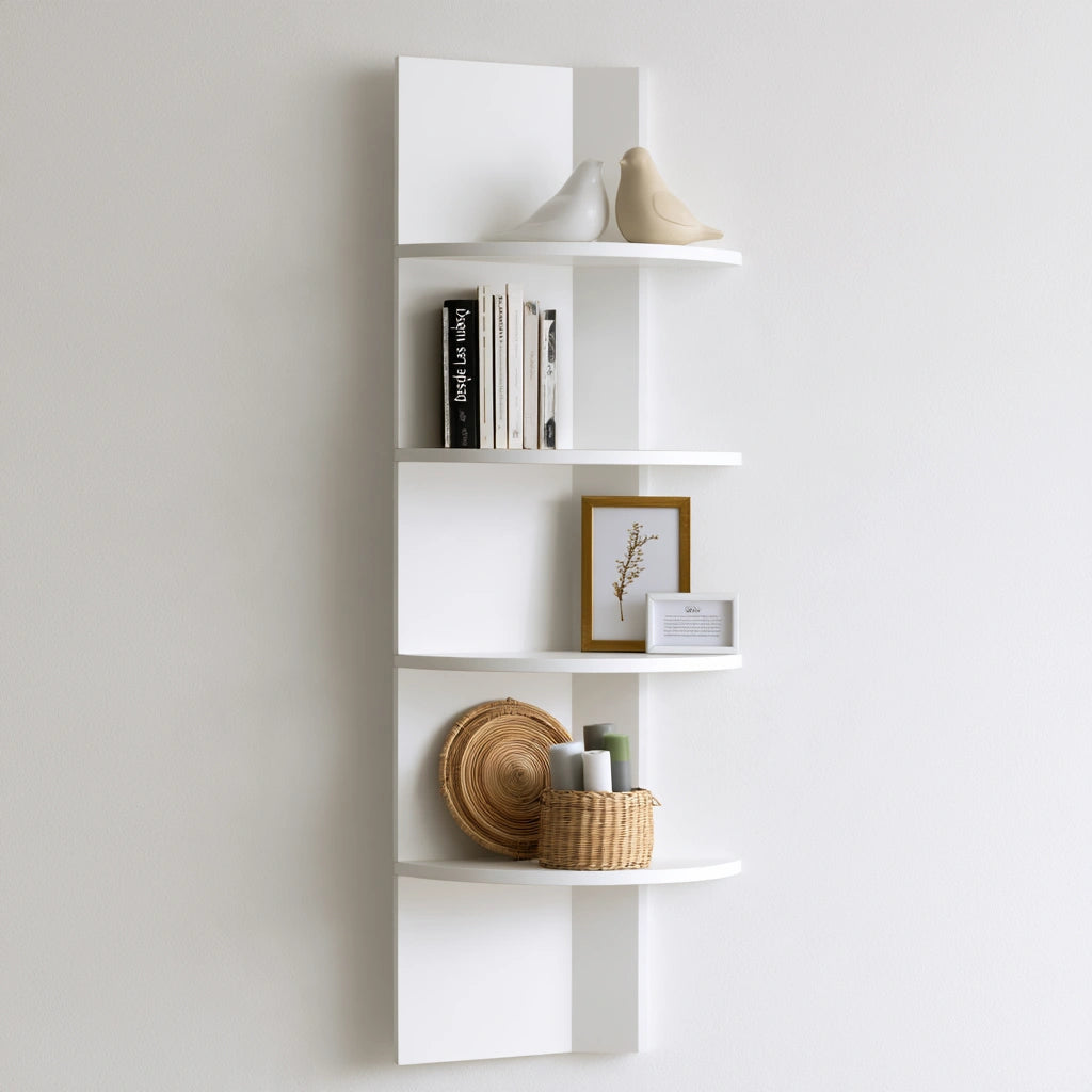 Étagère d'angle en bois, coloris blanc