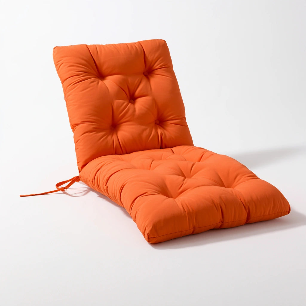 Coussin pour chaise longue aux lignes épurées, coloris orange