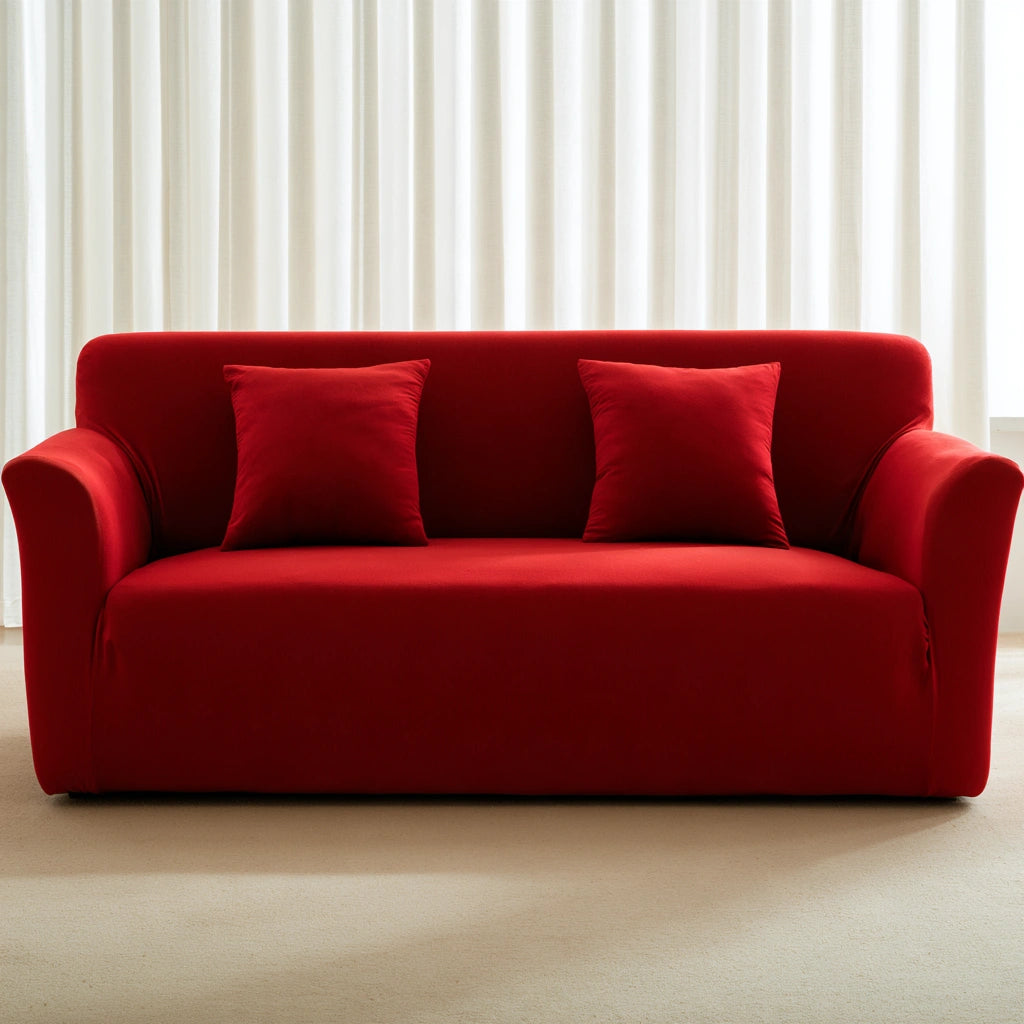 Canapé contemporain en tissu, coloris rouge