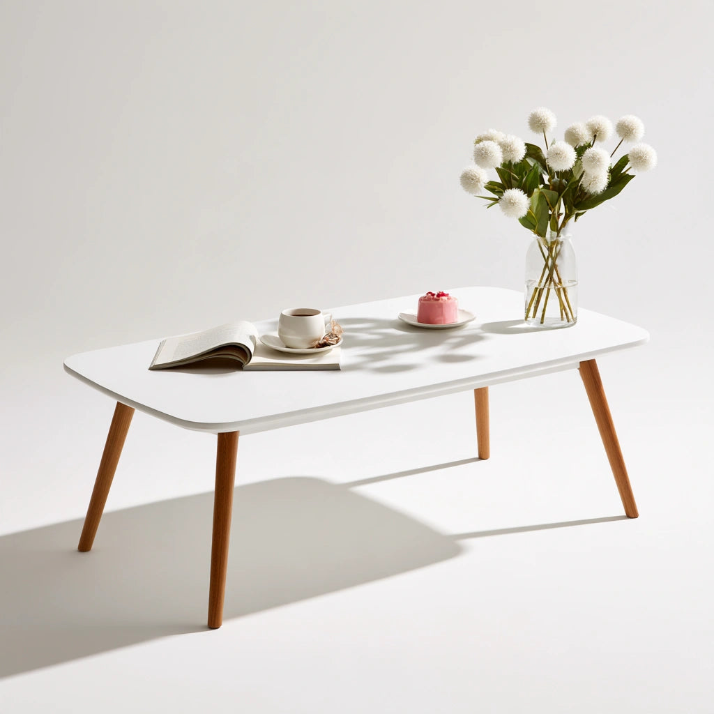 Table basse en bois, coloris blanc