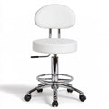 Tabouret de salon pivotant aux lignes épurées, coloris blanc