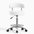 Tabouret de salon pivotant aux lignes épurées, coloris blanc